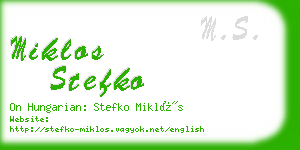 miklos stefko business card